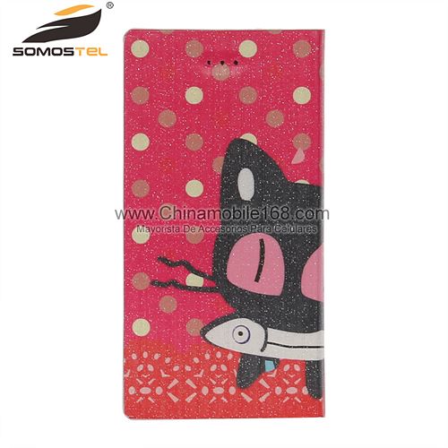 Cat double-sided leather cell phone case