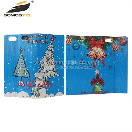 Christmas pattern double-sided leather cell phone case