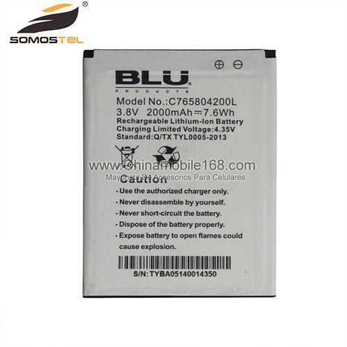 Battery for BLU 3.8V 2000mAh C765804200L