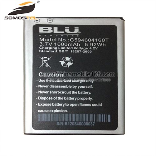 batería de repuesto compatibles para BLU 3.7V 1600mAh C594604160T