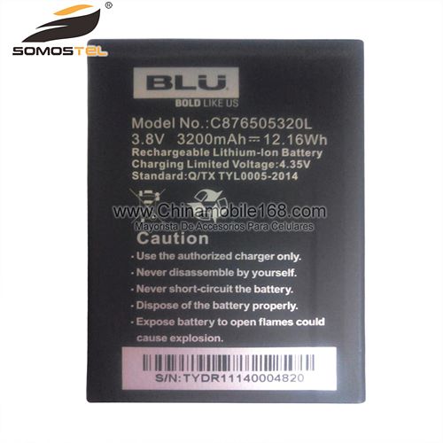 Battery for BLU 3.8V 3200mAh C876505320L